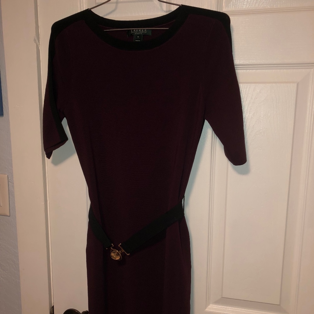Ralph Lauren‎ Maroon and Navy Bodycon dress - Picture 2 of 5